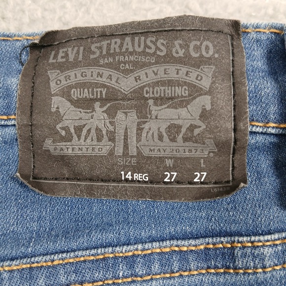 Levi's 511 Slim Performance Jeans Big Boys 14 Regular W27 L27 Blue EUC - Picture 4 of 14